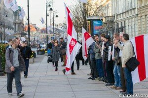 An action of solidarity with Mikalaj Autuhovich in Warsaw